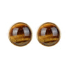 10MM Tiger Eye Stud Earrings in Sterling Silver