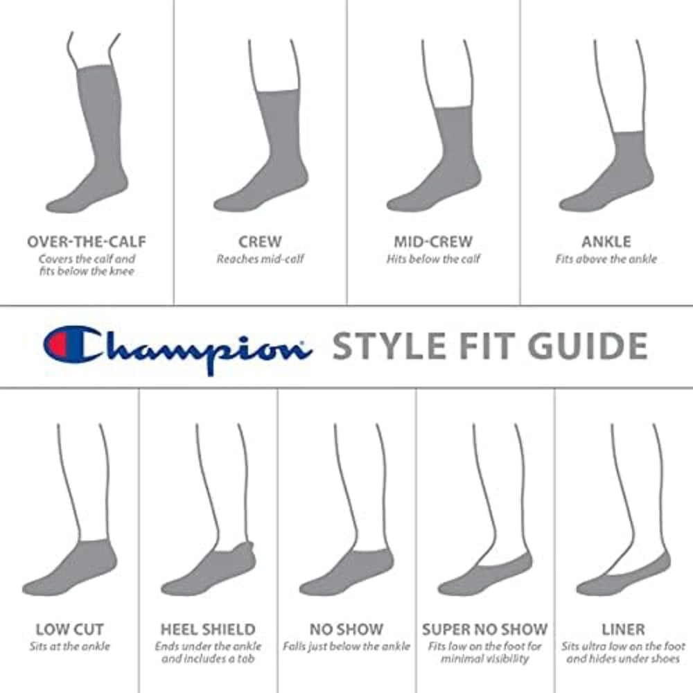 12-Pairs Champion Crew Sock with Gift Box, Black