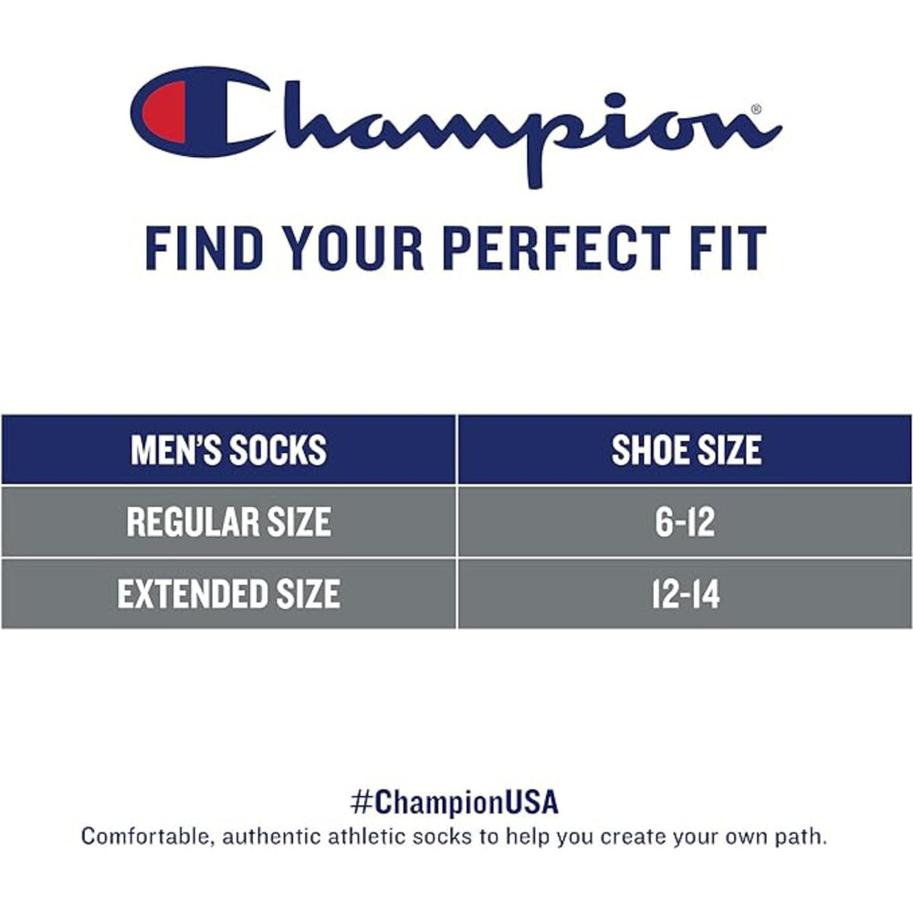 12-Pairs Champion Crew Sock with Gift Box, Black