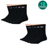 12-Pairs Champion Crew Sock with Gift Box, Black