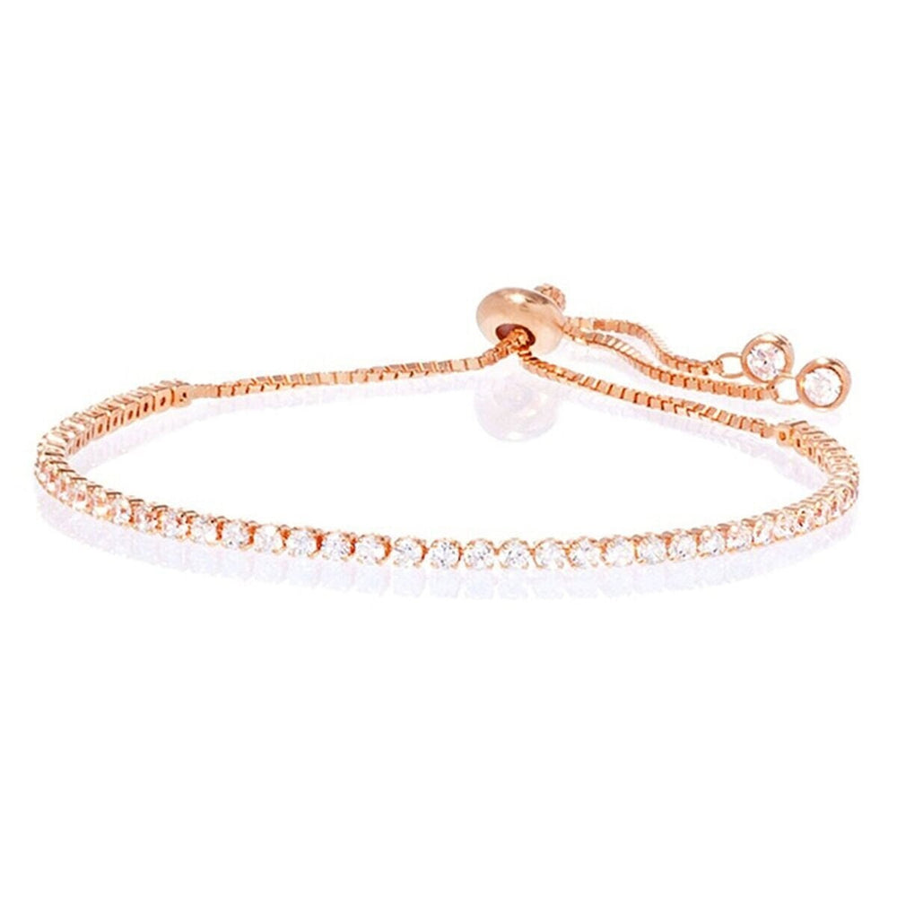 14K Gold Adjustable Tennis Bracelet with Swarovski Crystals