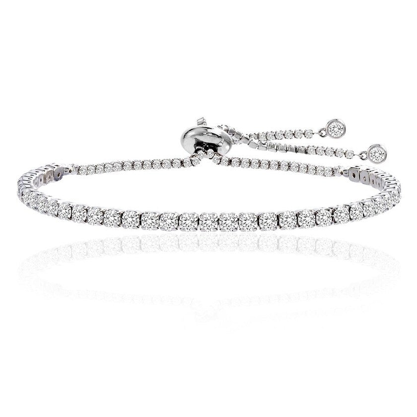 14K Gold Adjustable Tennis Bracelet with Swarovski Crystals