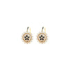 14K Gold Flower Huggie Earrings with Crystals from Swarovski