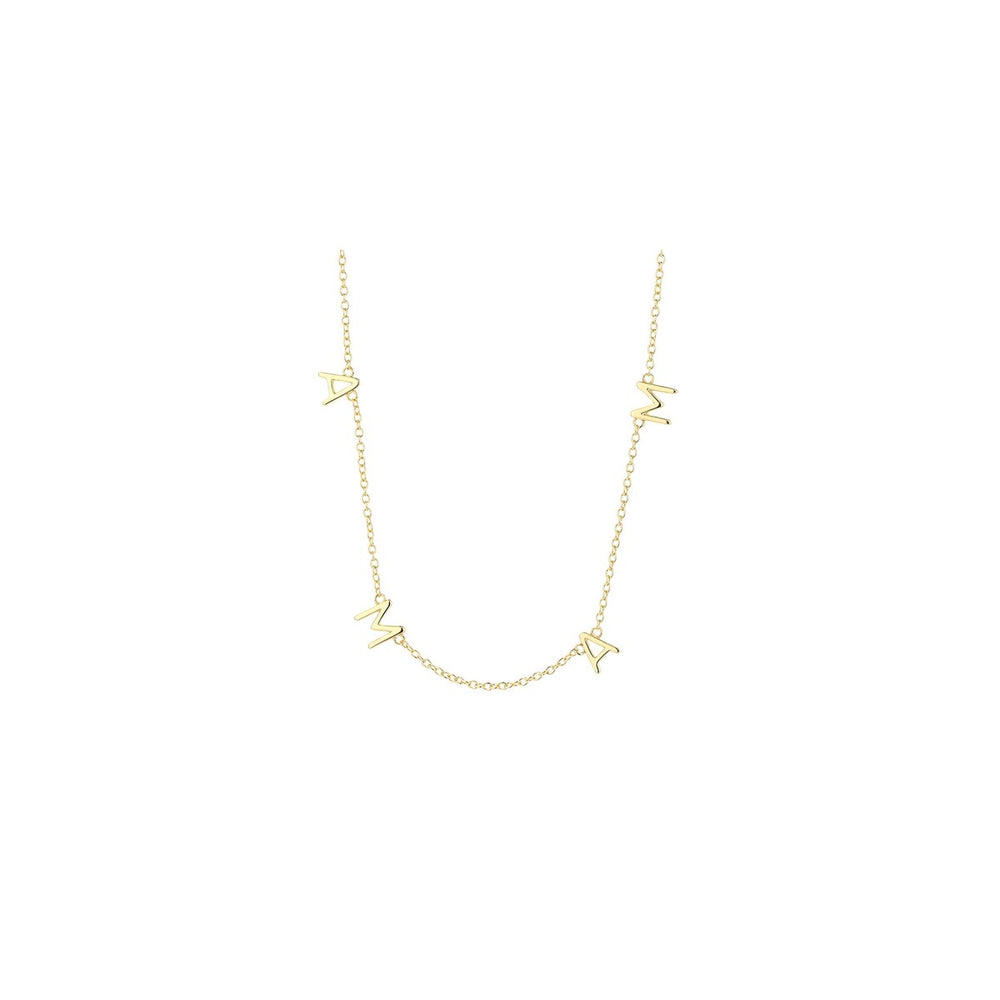 14K Gold Mama Bib Necklace - 14"