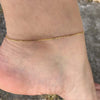 14K Gold Plated Box Chain Anklet - 9.5"