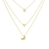 14K Gold Star, Heart & Moon Necklace