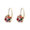 14K Gold and Floral Leverback Earrings with Crystals from Swarovski