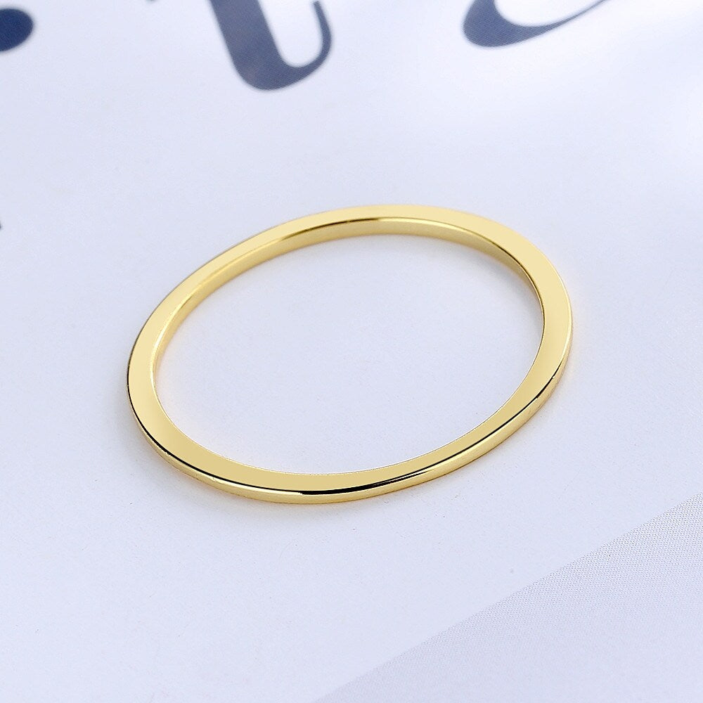 14K Gold or Sterling Silver Thin Band Rings