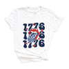 1776 Patriotic Lips Short Sleeve Crewnneck Tee