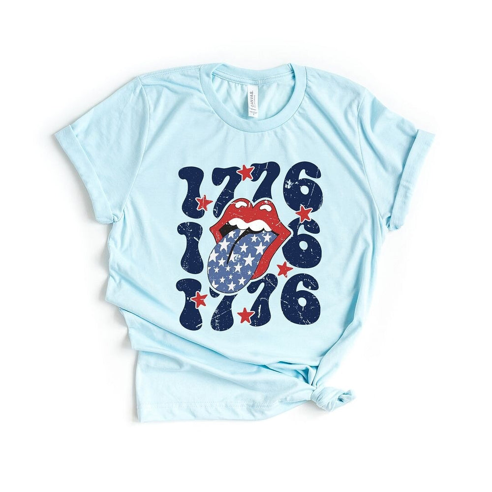 1776 Patriotic Lips Short Sleeve Crewnneck Tee