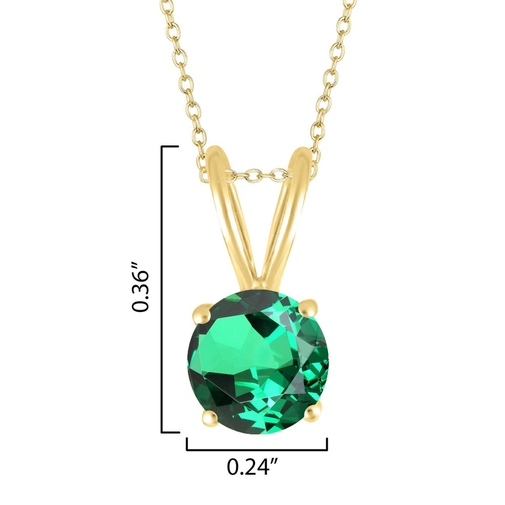 Gold Over Sterling Silver 0.75Ct Emerald Solitaire Pendant