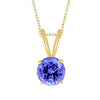 Gold Over Sterling Silver 0.90Ct Natural Tanzanite Solitaire Pendant