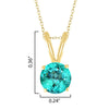 Gold Over Sterling Silver 0.90Ct Paraiba Tourmaline Solitaire Pendant