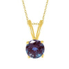 Gold Over Sterling Silver Color changing Alexandrite Solitaire Pendant