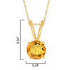 Gold Over Sterling Silver Natural Citrine Solitaire Pendant