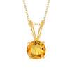 Gold Over Sterling Silver Natural Citrine Solitaire Pendant