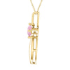 18K Gold Over Sterling Silver Natural Pink Opal Cross Pendant