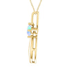 18K Gold Over Sterling Silver Natural Rainbow Moonstone Cross Pendant