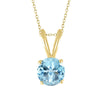 Gold Over Sterling Silver Natural Sky Blue Topaz Solitaire Pendant