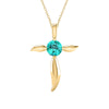 18K Gold Over Sterling Silver Paraiba Tourmaline Cross Pendant