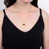 18K Gold Over Sterling Silver Ruby Cross Pendant