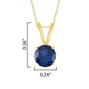 Gold Over Sterling Silver with Blue Sapphire Solitaire Pendant