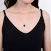 Gold Over Sterling Silver with Blue Sapphire Solitaire Pendant