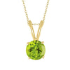 Gold Over Sterling Silver with Natural Peridot Solitaire Pendant