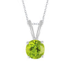 Gold Over Sterling Silver with Natural Peridot Solitaire Pendant