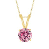 18K Gold Plated 0.80ct Pink Moissanite Solitaire Pendant Necklace