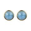 18K Gold Plated 10MM Natural Aquamarine Stud Earrings