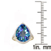 18K Gold-Plated Blue Topaz Sterling Silver Tear Drop Ring