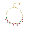 18K Gold-Plated Multi-Gemstone Bead Bracelet