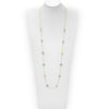 18K Goldtone Plated Sterling Silver Long Dainty Sky Blue Topaz Station Chain Necklace - AG Sterling - White