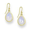 18K Goldtone Plated Sterling Silver Rainbow Moonstone Teardrop Drop Earrings- AG Sterling