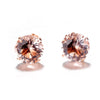 18K Rose Genuine Morganite Stud Earrings