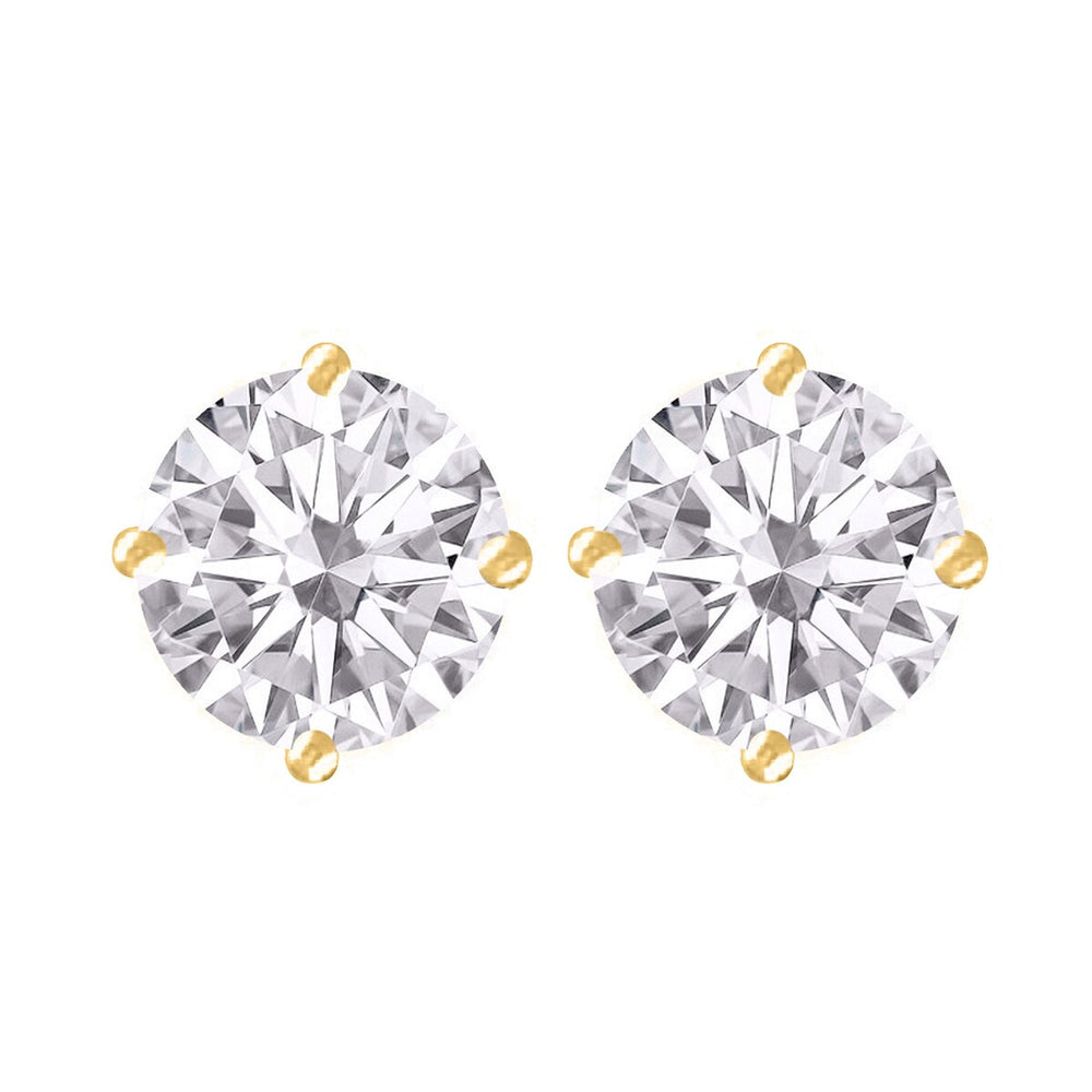 1CT Lab Grown Diamond 18K Plated Sterling Silver Stud Earrings