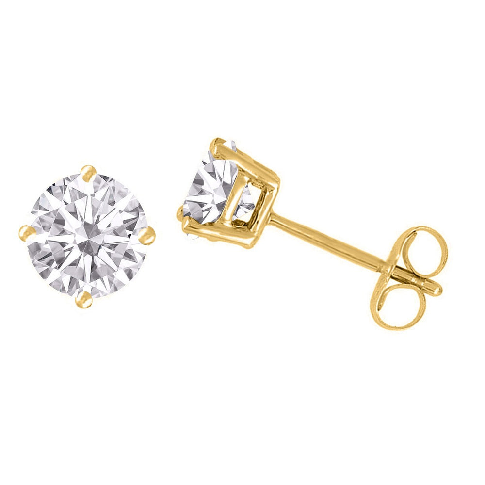 1CT Lab Grown Diamond 18K Plated Sterling Silver Stud Earrings