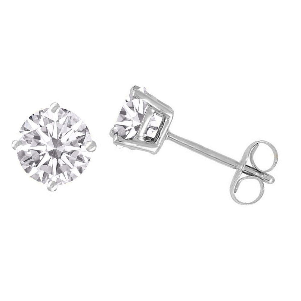 1CT Lab Grown Diamond Sterling Silver Stud Earrings