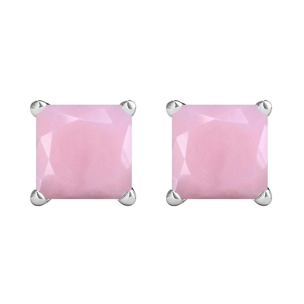 2.00Ct Pink Opal Stud Earrings in Sterling Silver