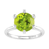 2.10CT Natural Peridot Solitaire Ring in Sterling Silver