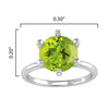 2.10CT Natural Peridot Solitaire Ring in Sterling Silver