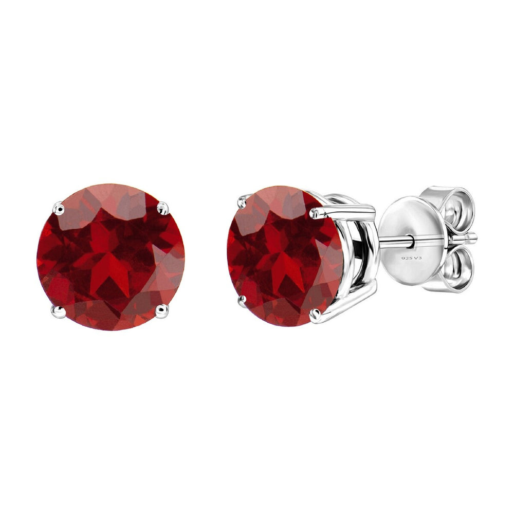 2.15Ct Natural Garnet Sterling Silver Women Gifts Stud Earrings