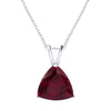 2.50 CT Ruby Sterling Silver Trillion Pendant Necklace