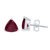 2.50Ct Trilloin Shape Ruby June Birthstone Sterling Silver Stud Earrings