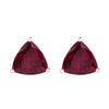 2.50Ct Trilloin Shape Ruby June Birthstone Sterling Silver Stud Earrings