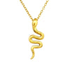 24kt Plated Sterling Silver Snake Pendant Necklace - White