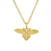 24kt Sterling Silver Bee Pendant Necklace - White