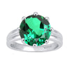 3 Carat Emerald Sterling Silver Solitaire Ring