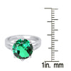 3 Carat Emerald Sterling Silver Solitaire Ring